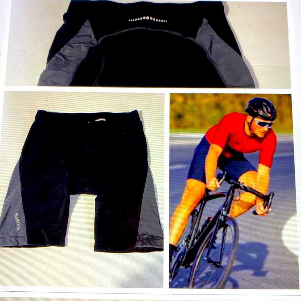 New padded biker shorts husky win black with gray XXL unisex bicycling cycling